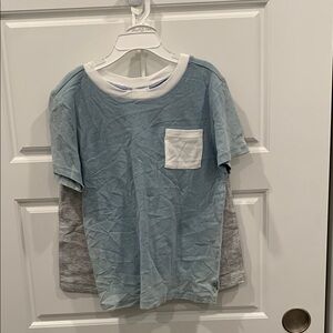 Splendid  Blue and Gray Pocket T-Shirt